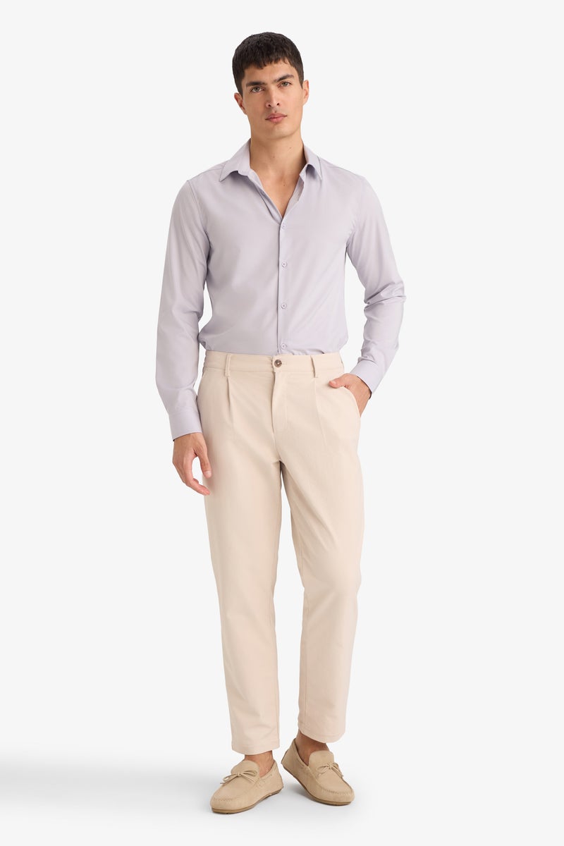 DeFacto Beige Man Relax Fit Trousers Casual - Image 1
